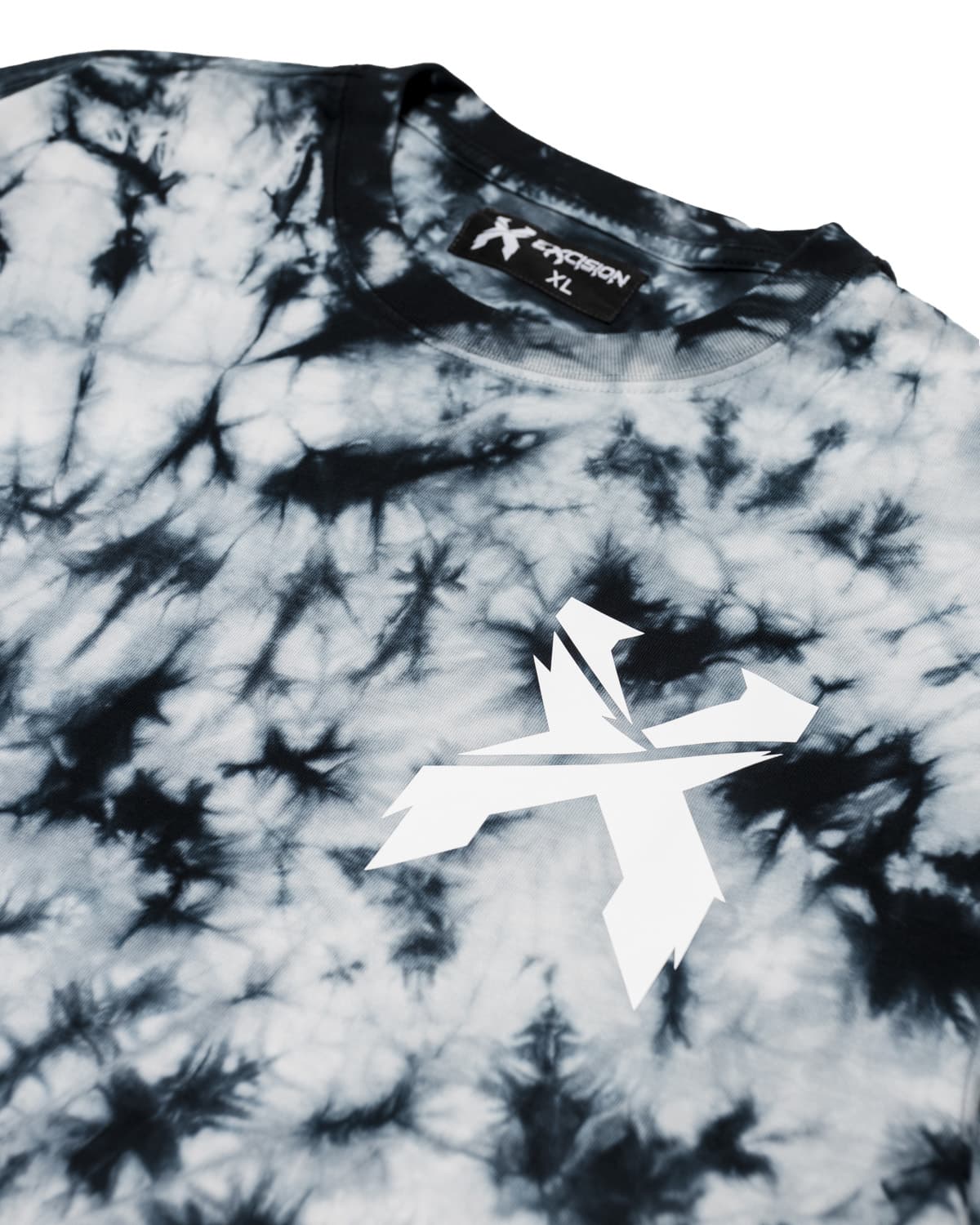 Sliced Logo Tie Dye Long Sleeve Tee (Black/White)