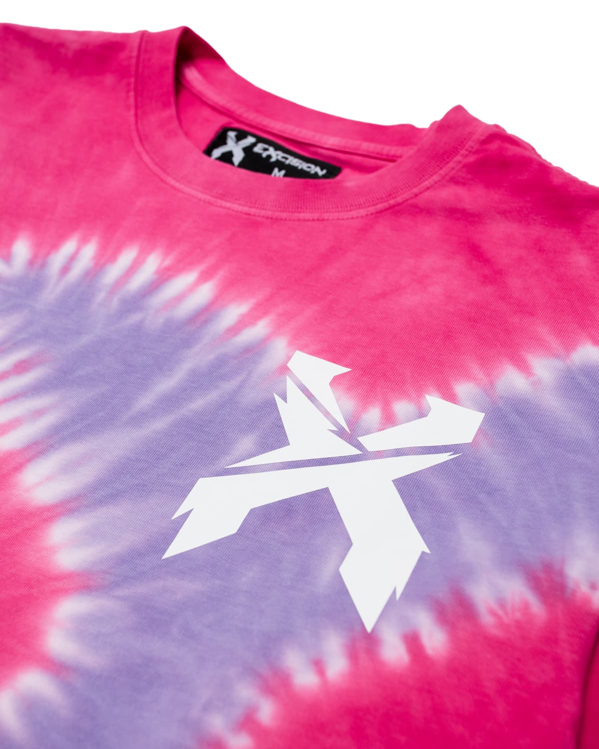 Sliced Logo Women's Long Sleeve Cropped Tee (Pink/Purple Tie Dye)