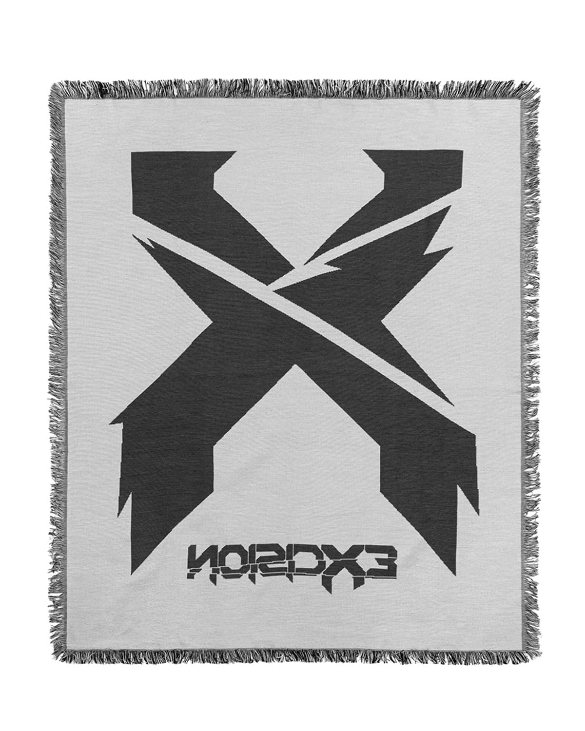 Sliced Logo Woven Blanket (Black/White)