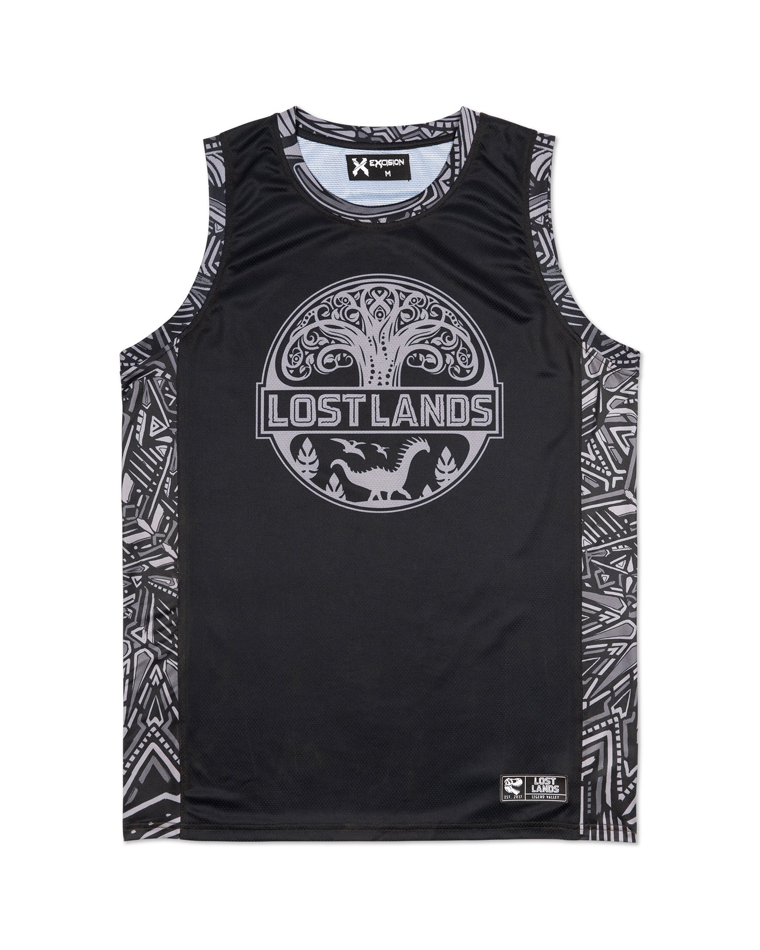 Lost Lands Basketball Jersey - Black Gray