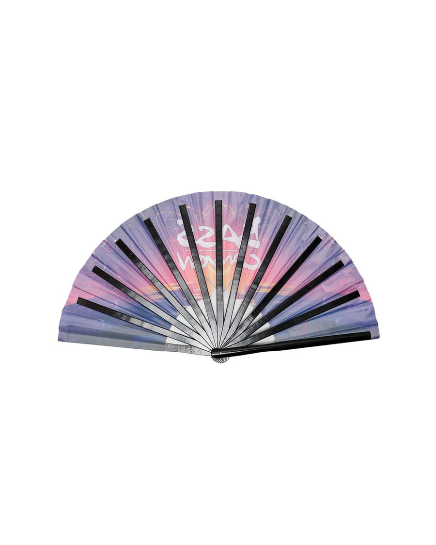 Gorge Folding Hand Fan (Black/Purple)