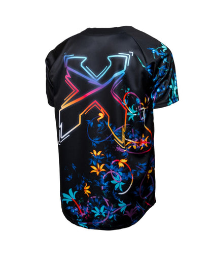 Excision Floral Baseball Jersey (Black) - Excision