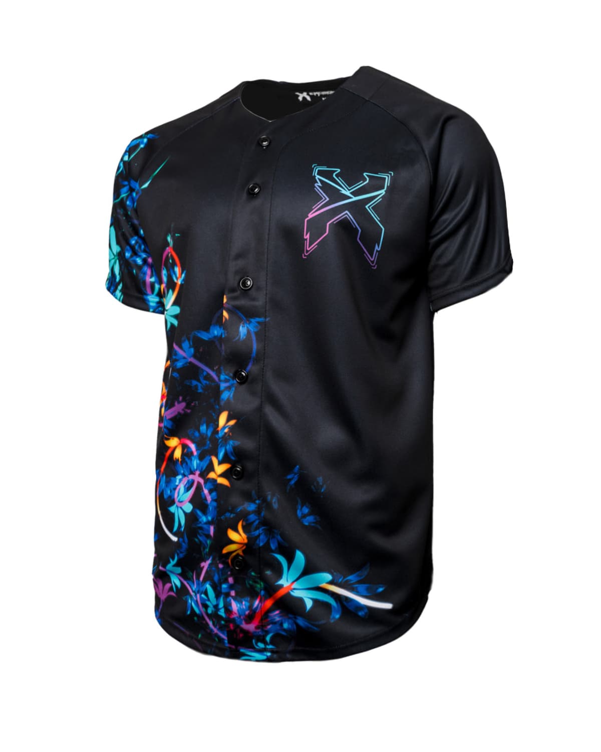 Excision Floral Baseball Jersey (Black) - Excision