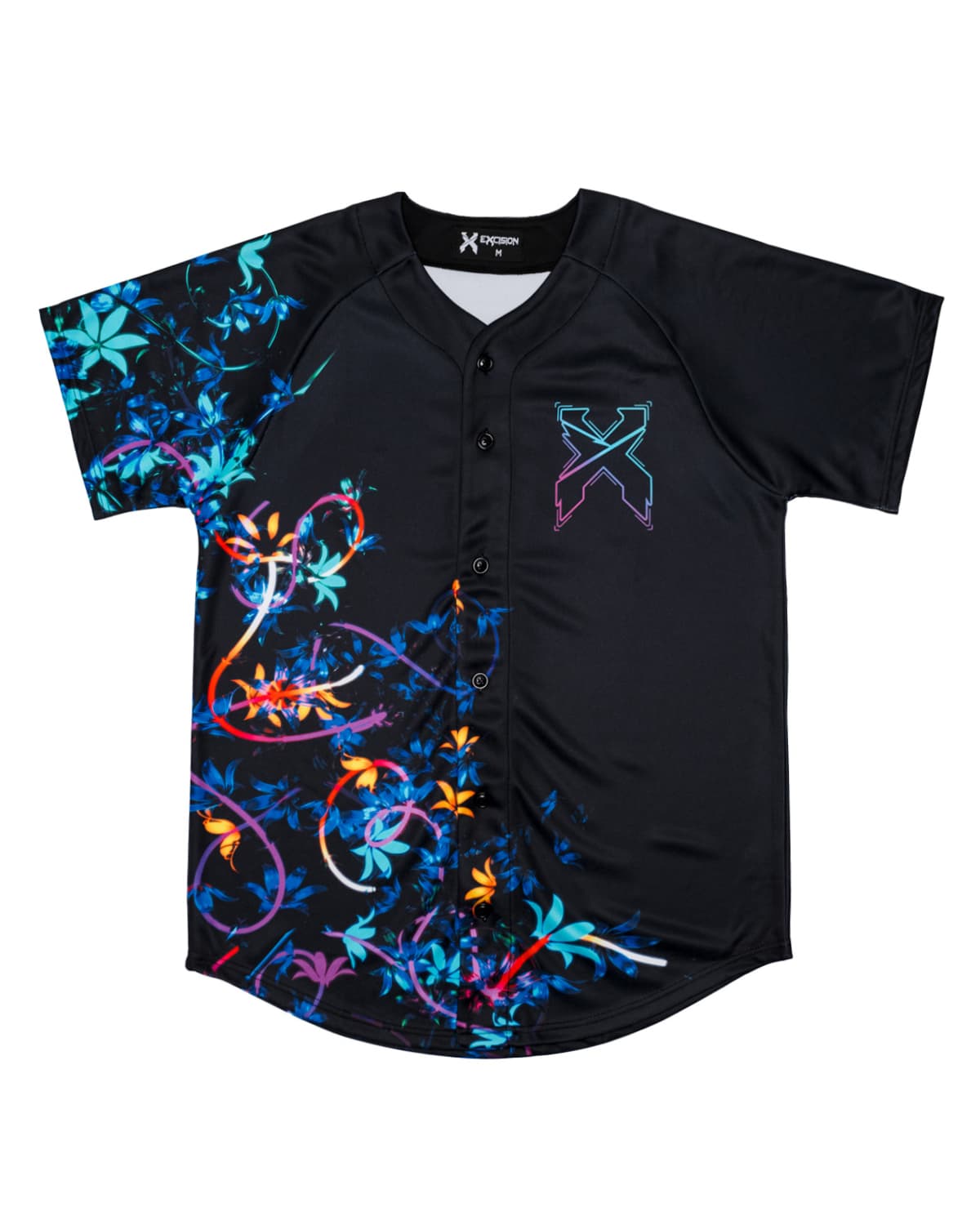 Excision Floral Baseball Jersey (Black) - Excision