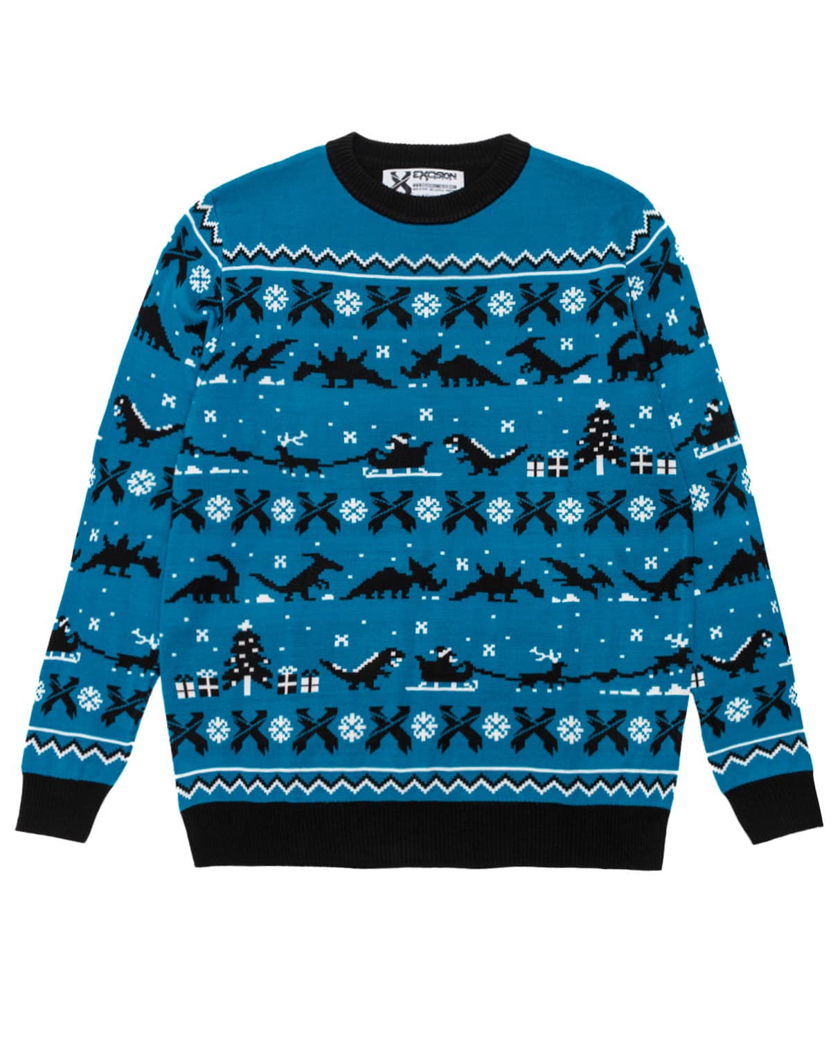 Merry Rexmas Jacquard Knit Sweater (Blue)