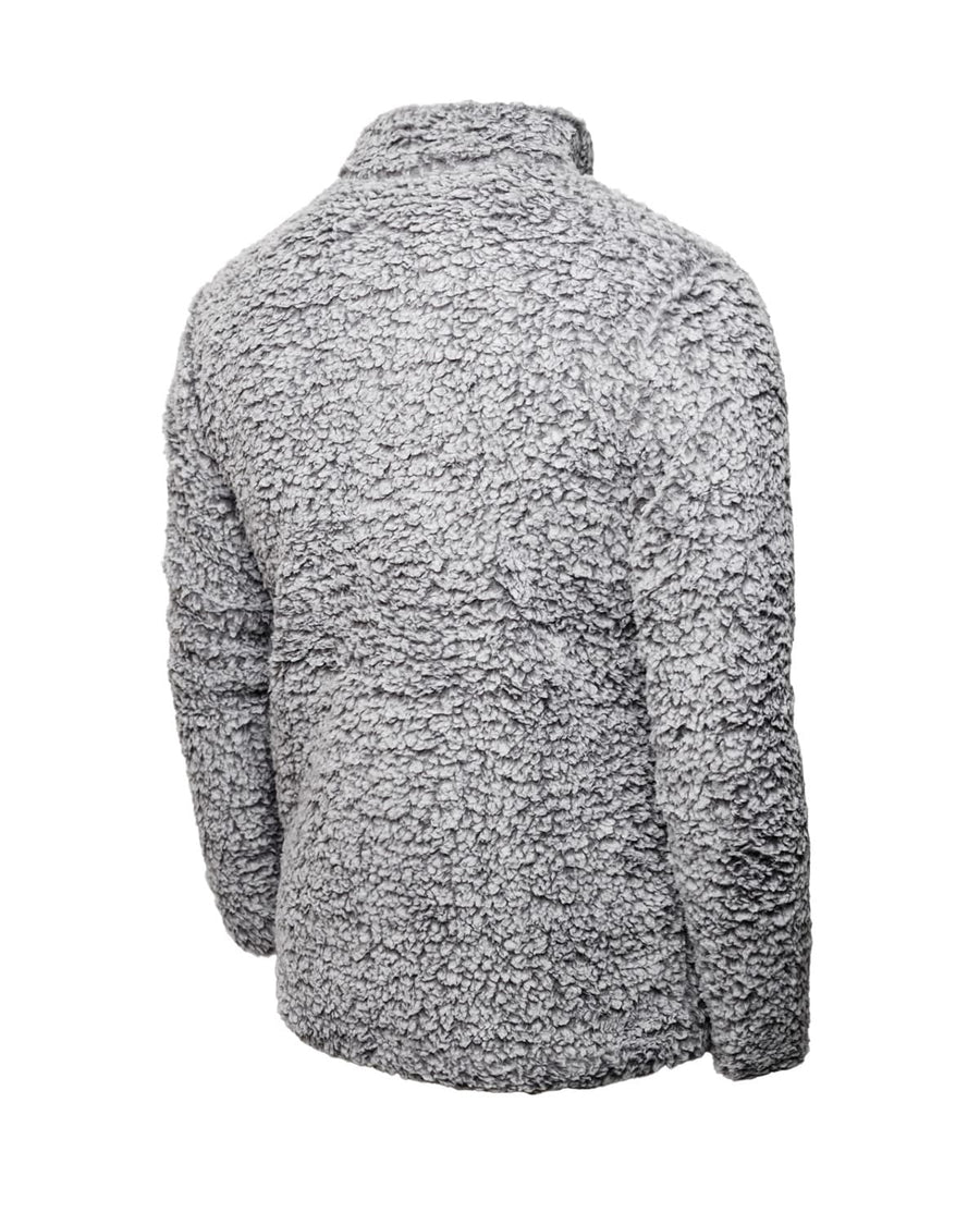 Sliced Logo Half Zip Sherpa Jacket (Grey)