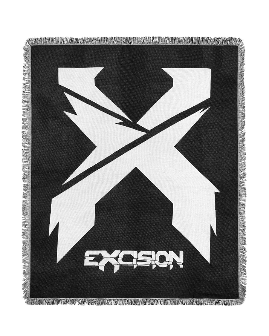Sliced Logo Woven Blanket (Black/White)