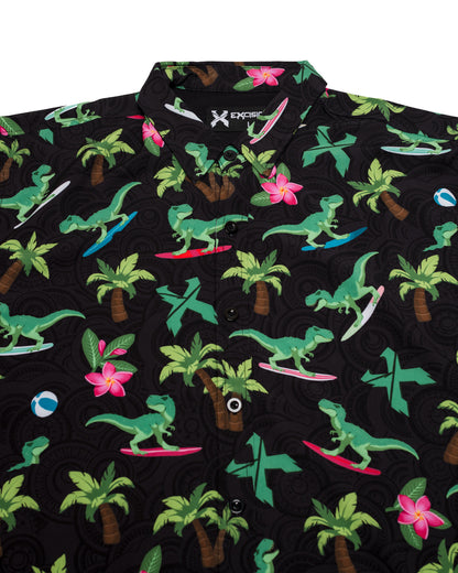 Surfer Rex Button Up Shirt (Black)