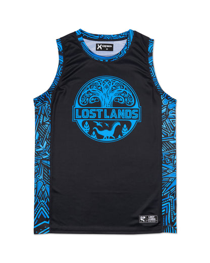 Lost Lands Basketball Jersey - Black Blue