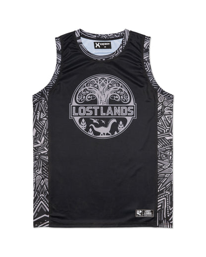 Lost Lands Basketball Jersey - Black Gray