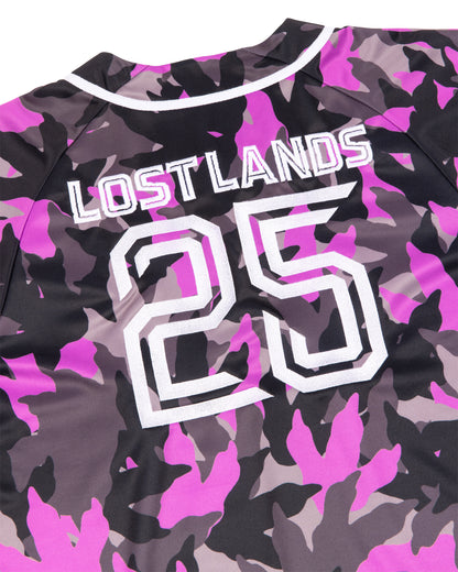 Lost Lands Baseball Jersey - Purple/Black Camo