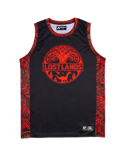 Lost Lands Basketball Jersey - Black Red