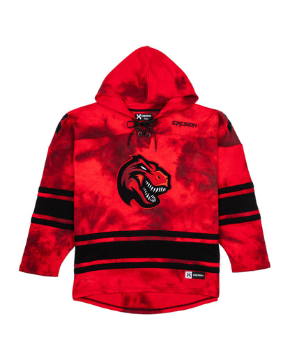 Rex Lacer Hoodie - Red Tie Dye - Excision