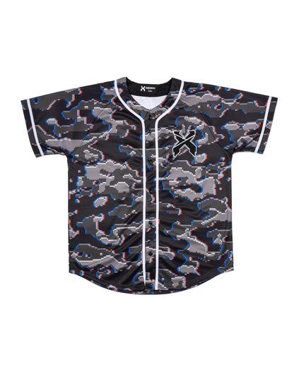 Excision Black/Red/Blue Camo Baseball Jersey - Excision