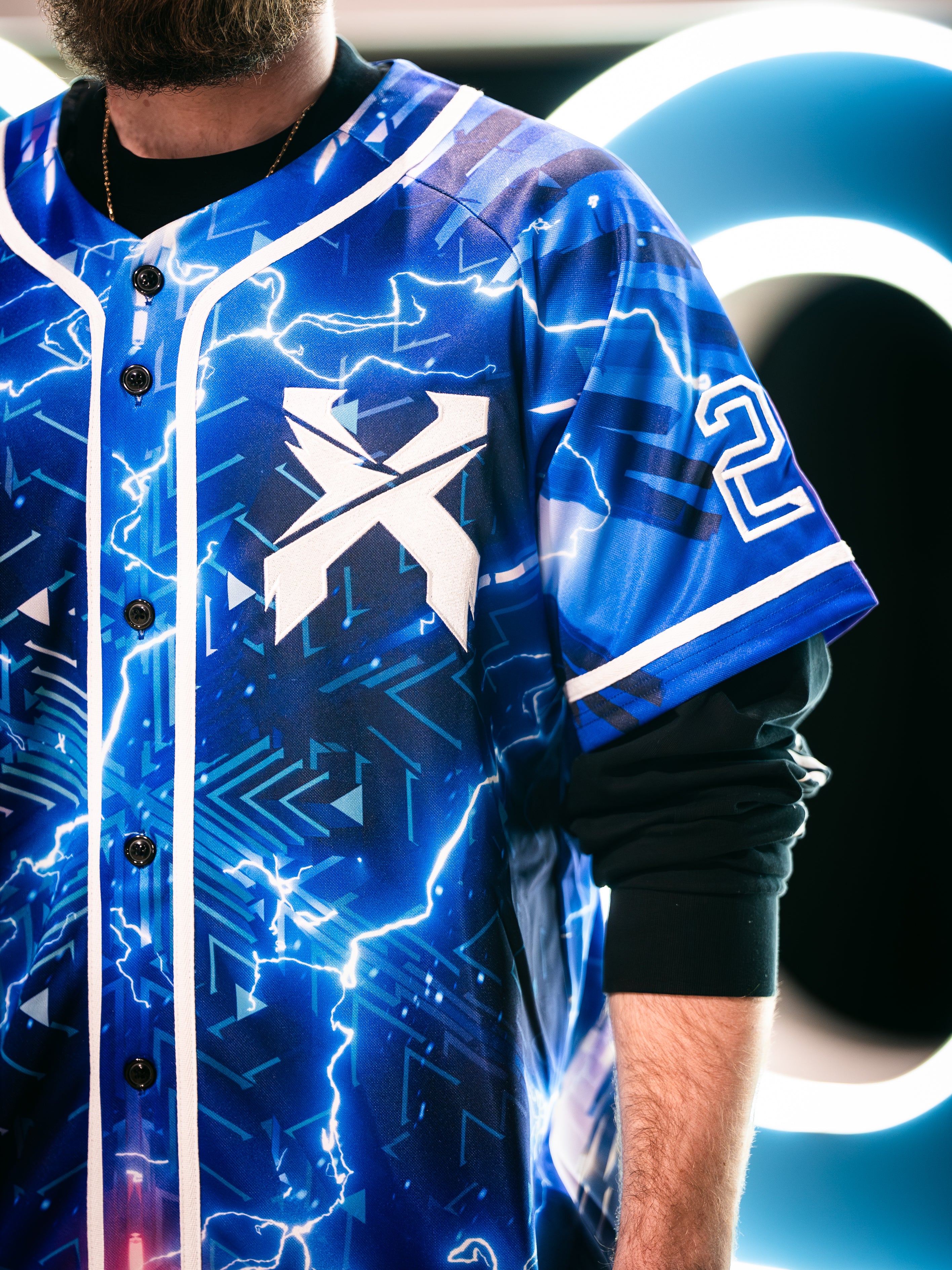 Excision Thunderdome Lightning Bolt Baseball Jersey