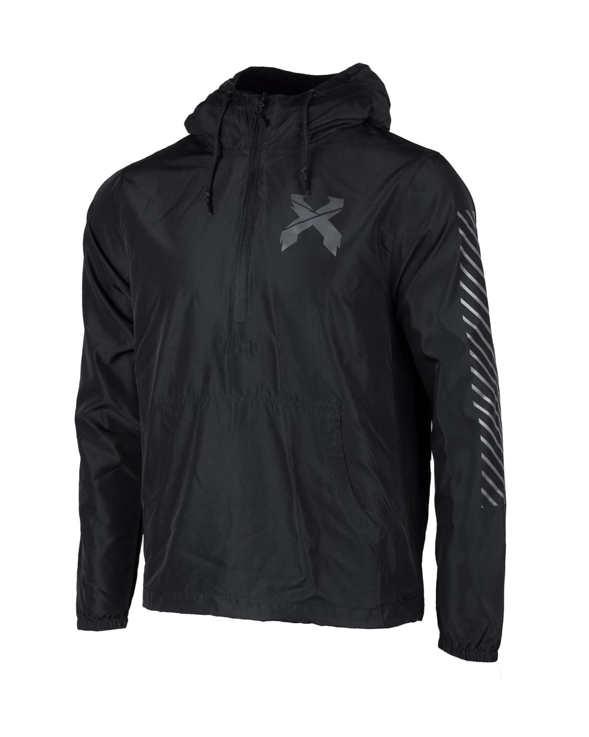 Sliced Logo Reflective Lightweight Pullover Anorak Jacket (Black)