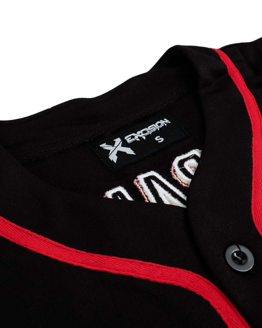 Headbanger Baseball Jersey (Black/Red)