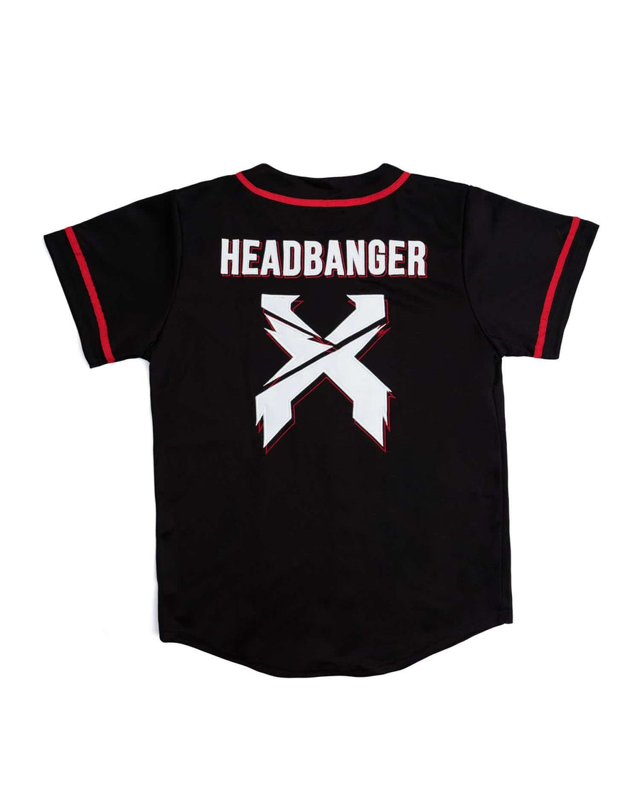 Headbanger Baseball Jersey (Black/Red)