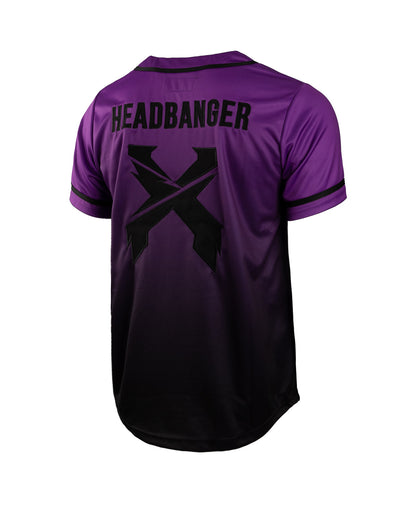 Headbanger Baseball Jersey (Purple/Black Gradient)