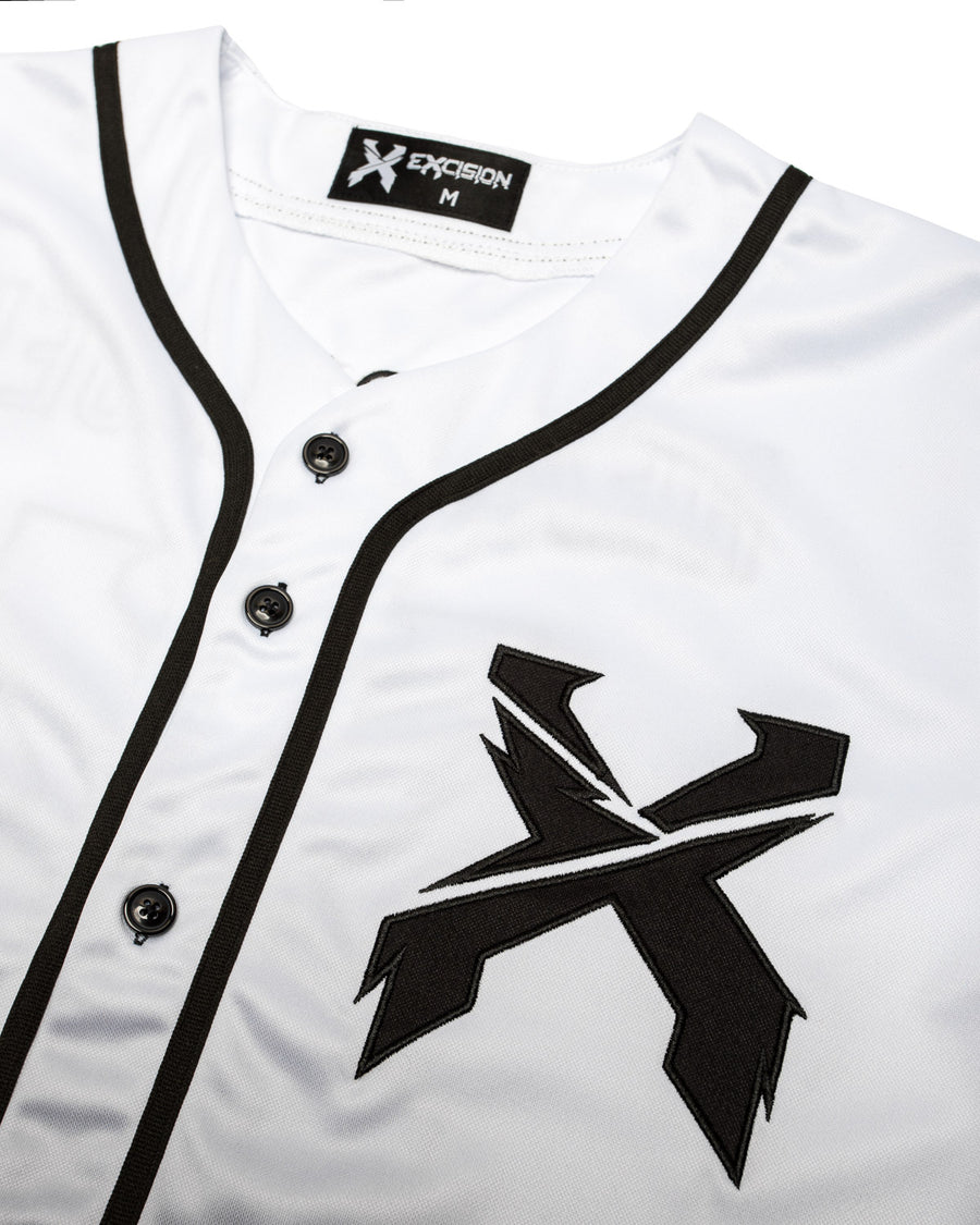 Headbanger Baseball Jersey (White/Black Gradient)
