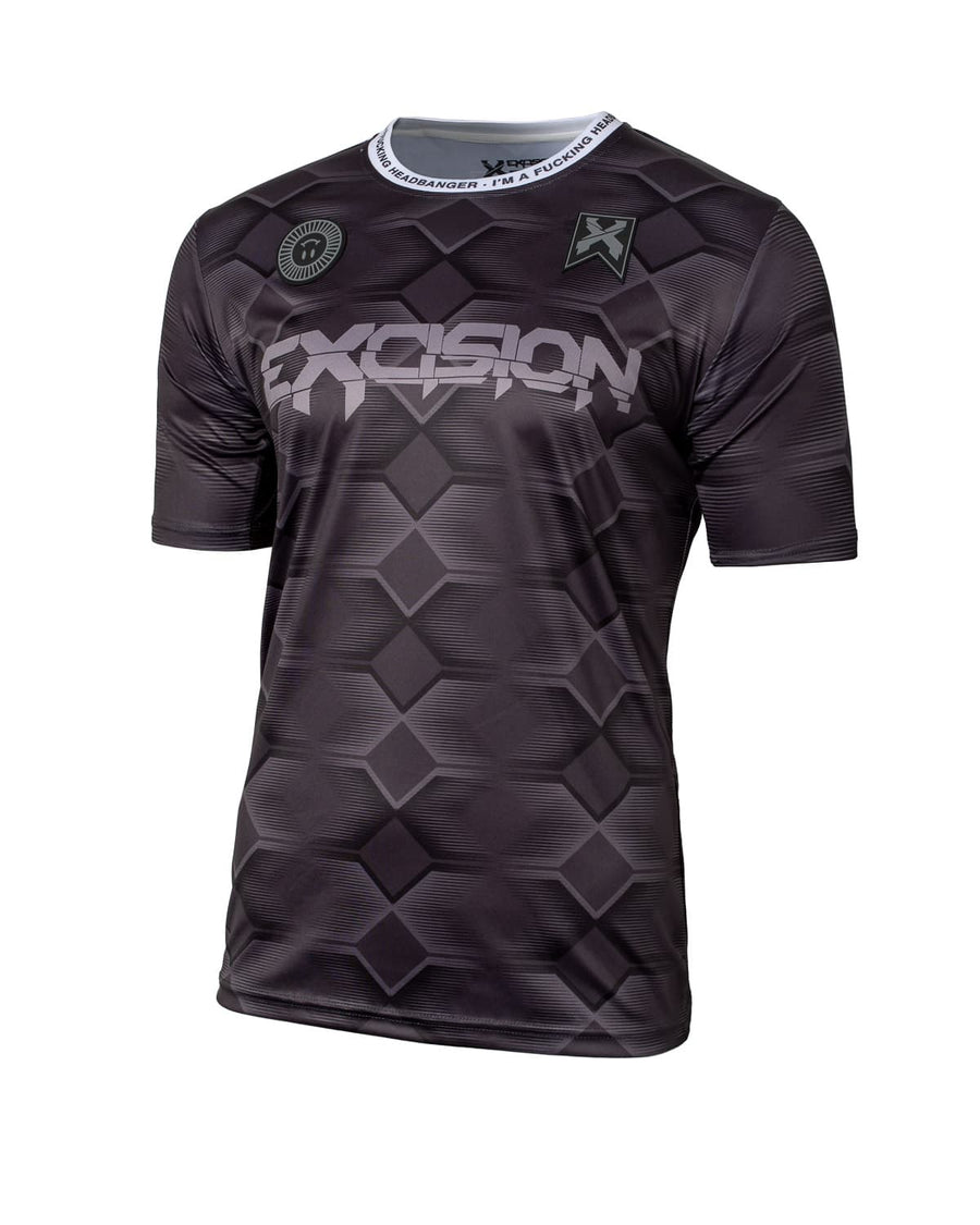 Headbanger Reflective Soccer Jersey (Black/Grey)