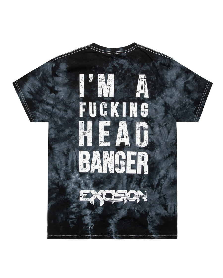 Excision 'Headbanger' Unisex Tie-Dye T-Shirt - Black