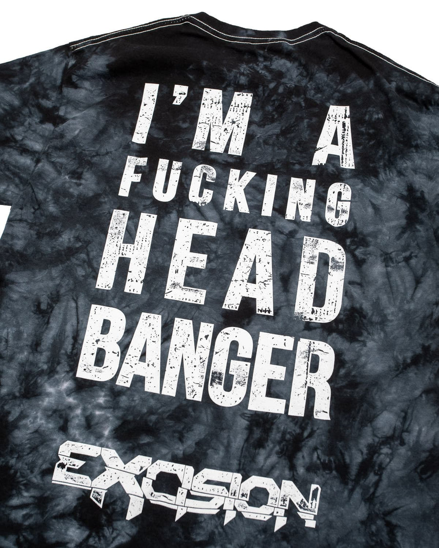Excision 'Headbanger' Unisex Tie-Dye T-Shirt - Black