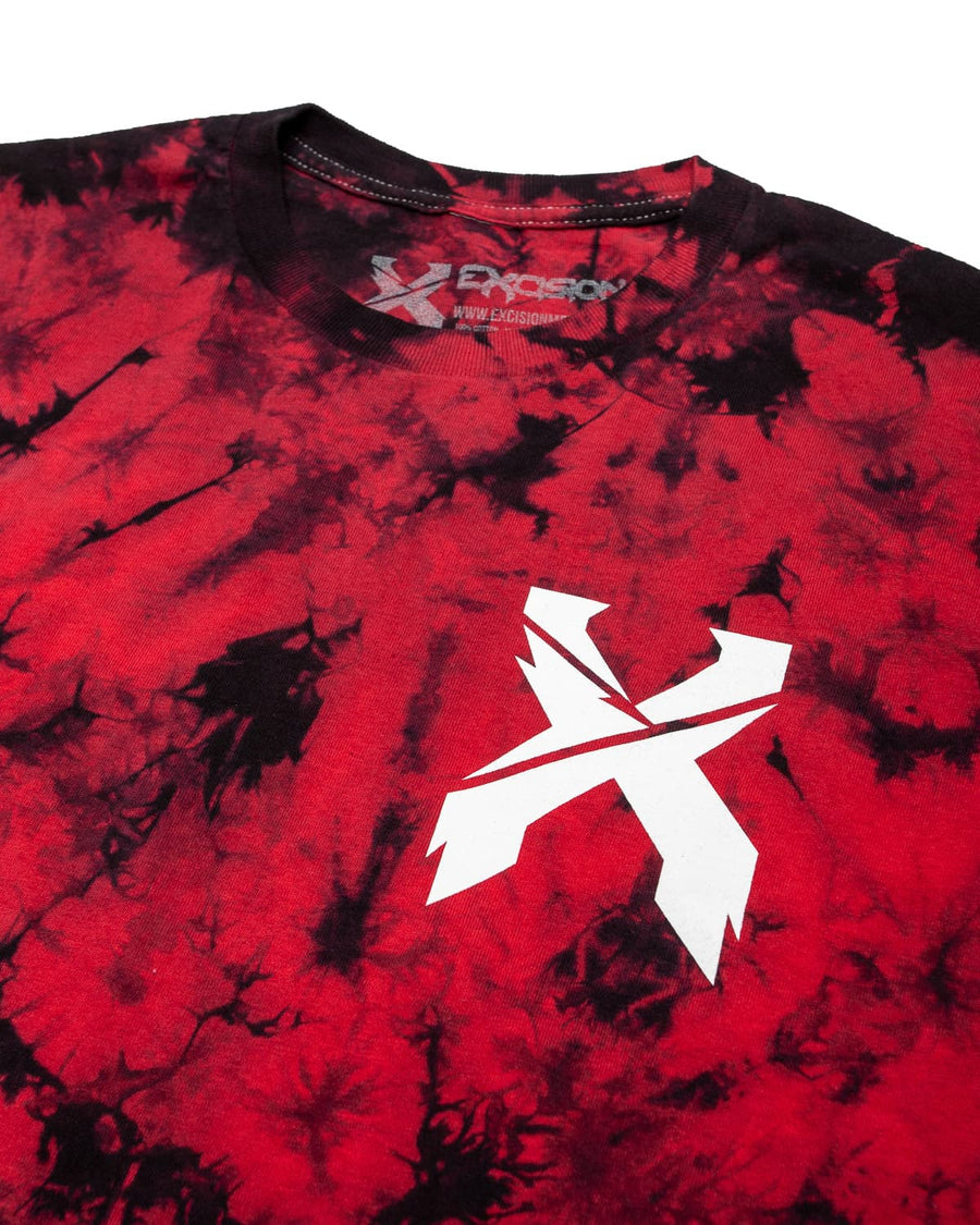 Excision 'Headbanger' Tie-Dye Unisex T-Shirt - Red