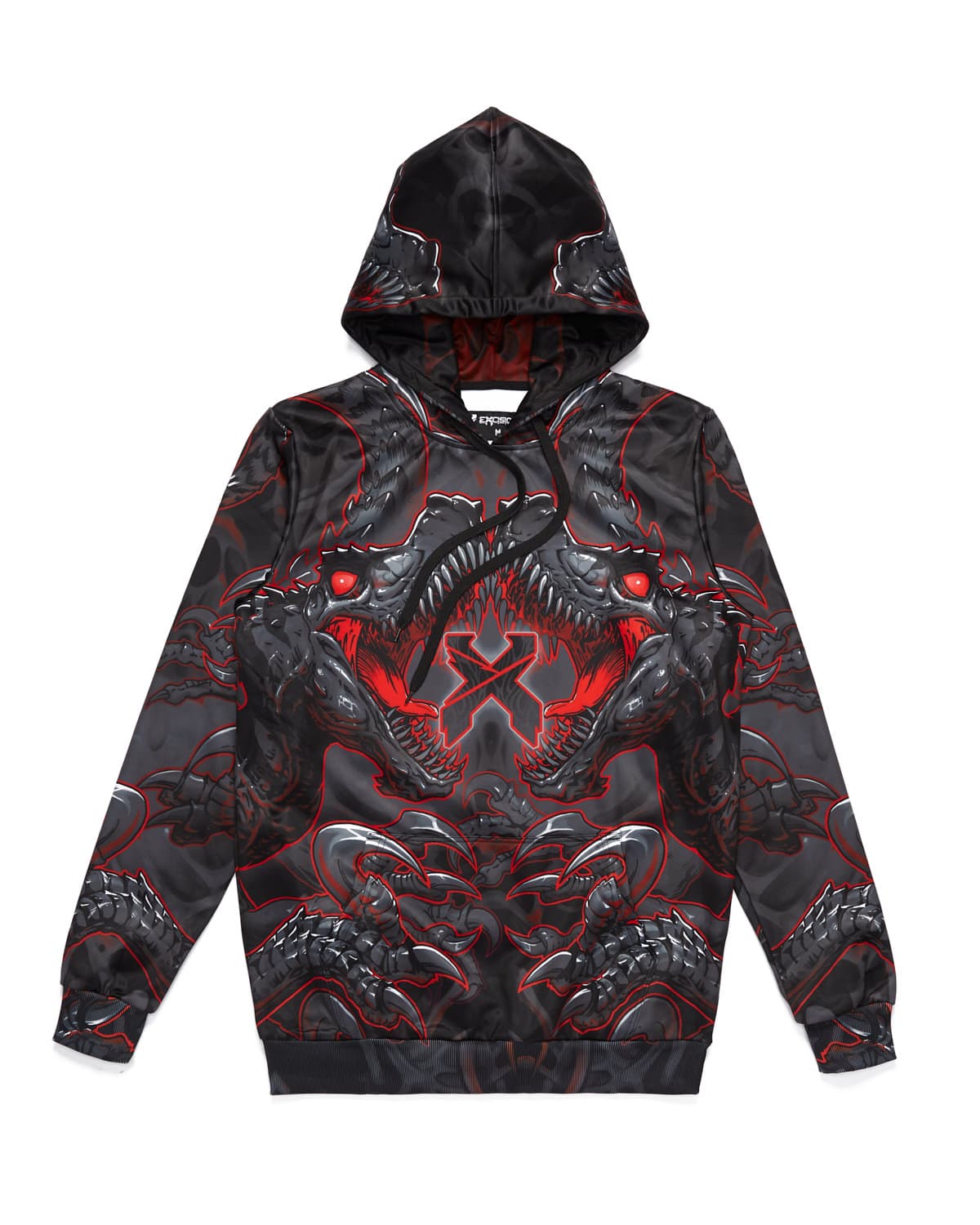 Lost Lands 'Raptor Attack' Dye Sub Hoodie (Black/Red)