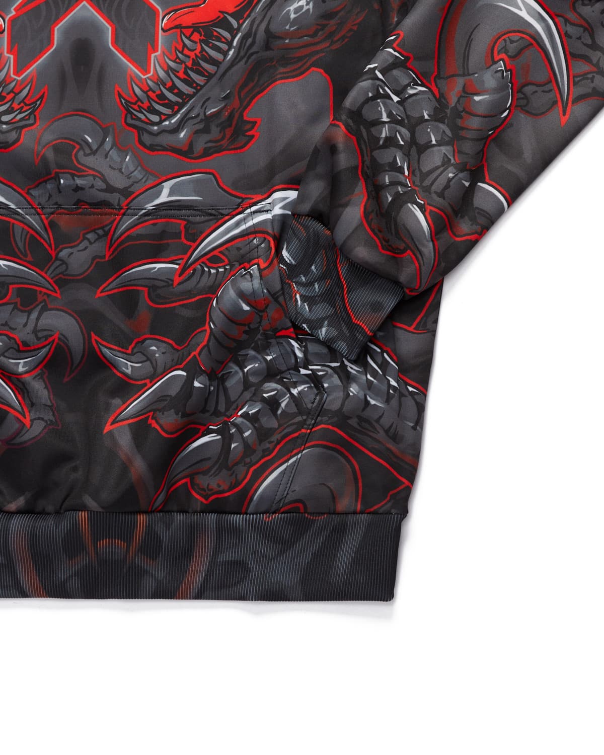 Lost Lands 'Raptor Attack' Dye Sub Hoodie (Black/Red)