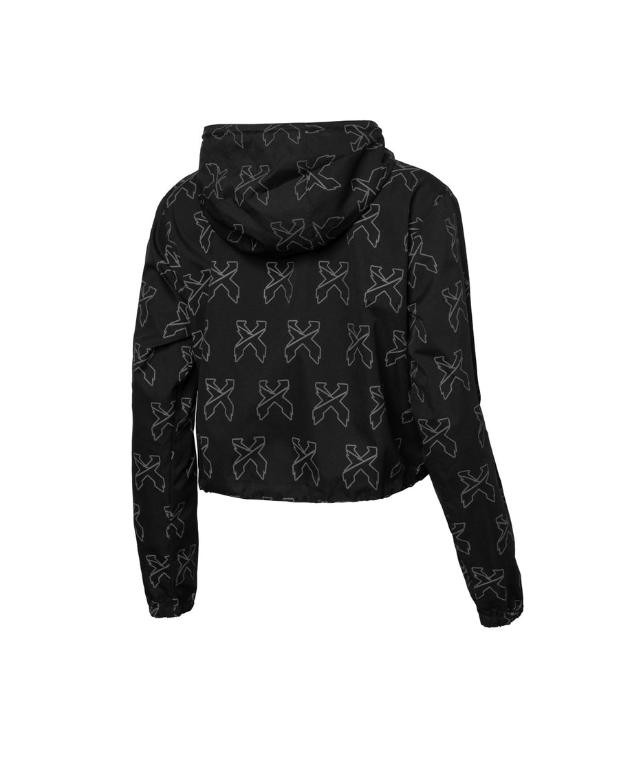 Excision 'Sliced' Logo Reflective Women's Lightweight Crop Anorak