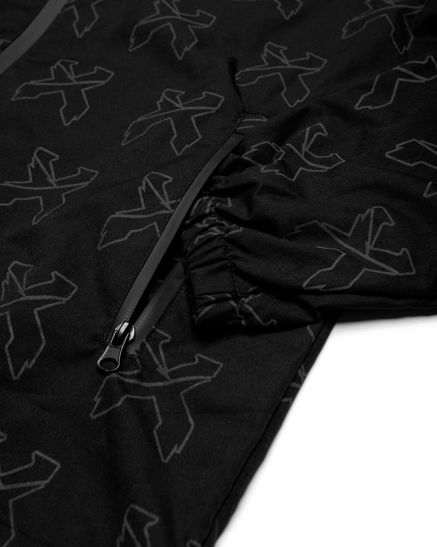 Sliced Logo All-Over Spectrum Reflective Zip Up Jacket (Black)