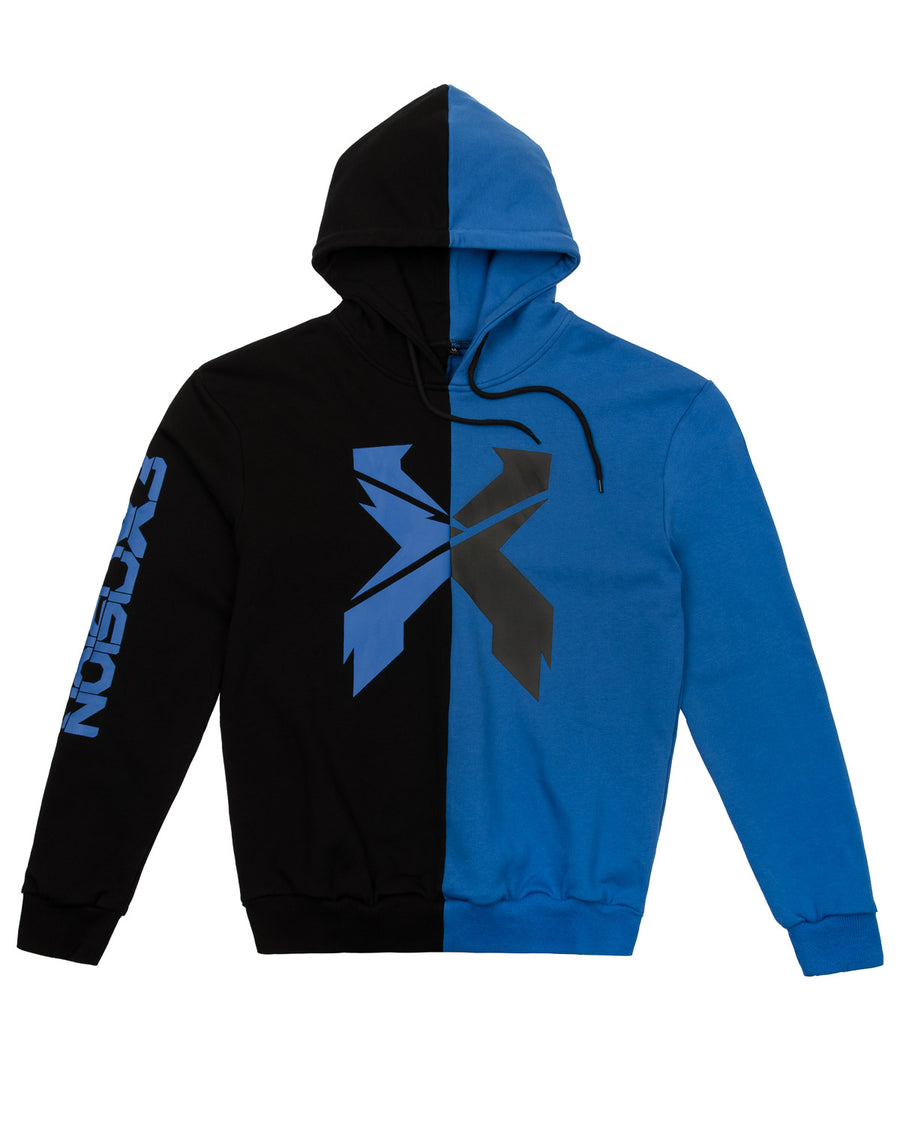 Sliced Logo Split Hoodie (Black/Blue)