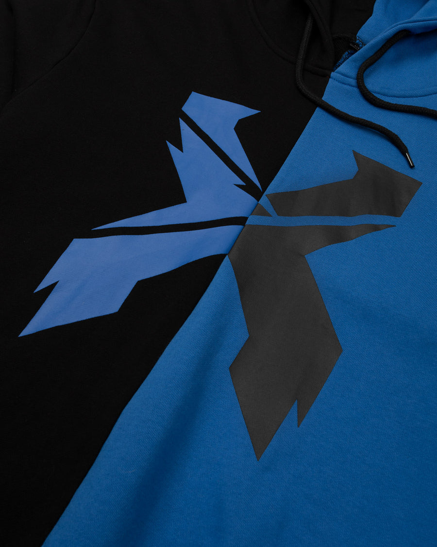 Sliced Logo Split Hoodie (Black/Blue)