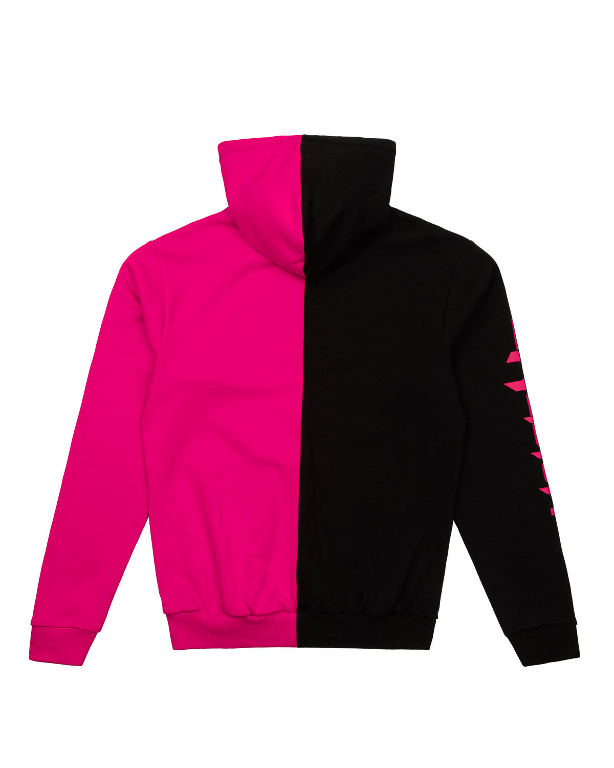 Pink and black split hoodie new arrivals