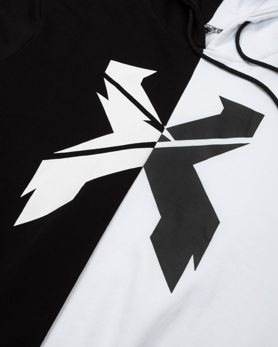 Sliced Logo Split Hoodie (Black/White)