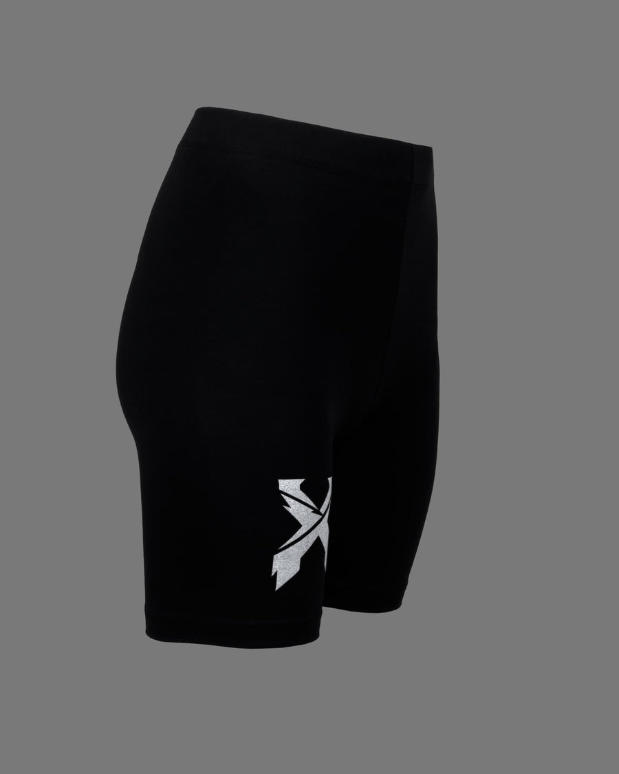 Sliced Logo Women's Reflective Bike Shorts (Black)