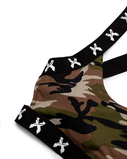 Sliced Logo X Cross Sports Bra (Camo)