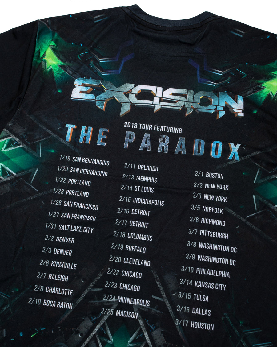 The Paradox 2018 Dye Sub Tour T-Shirt (Black/Green)