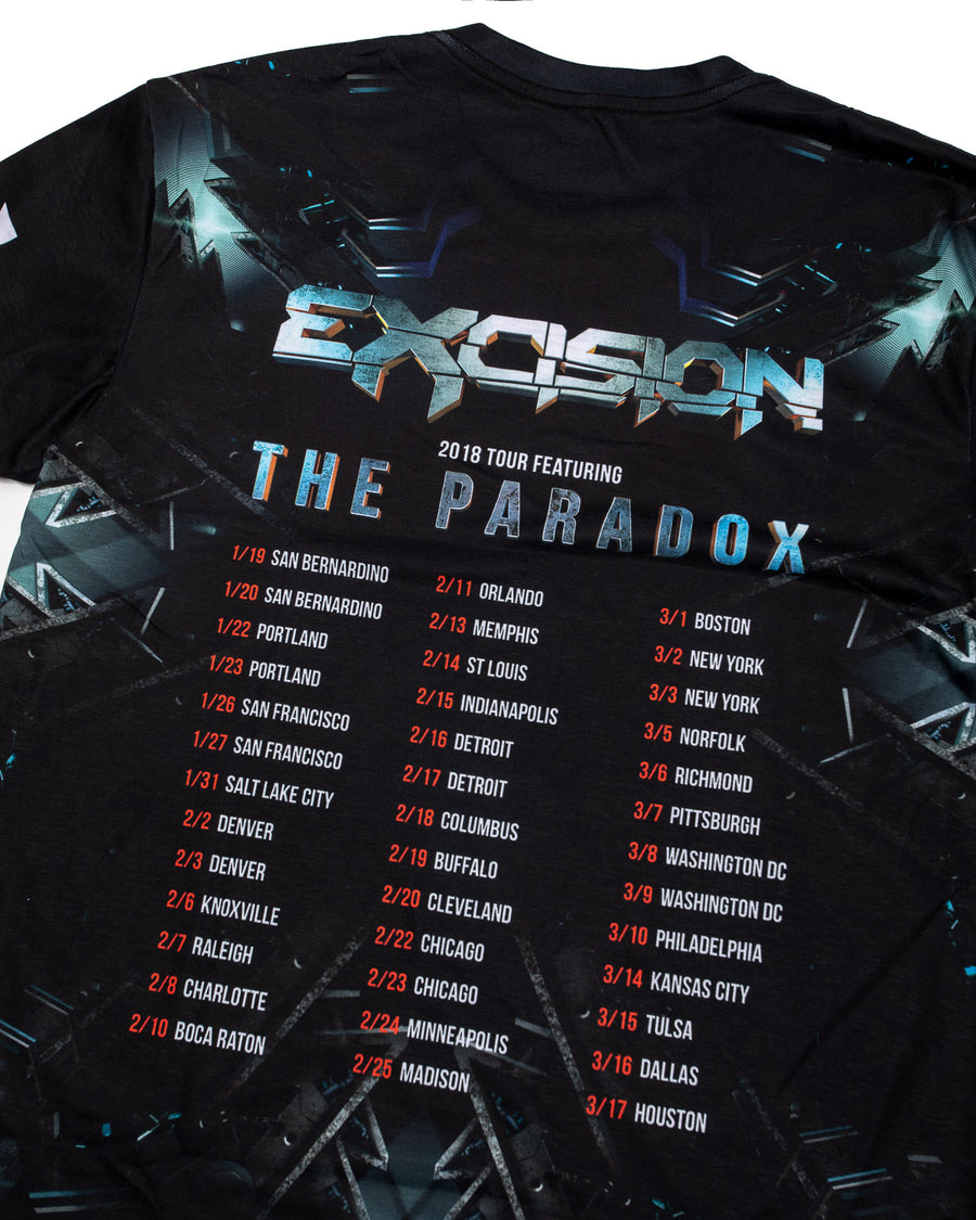 The Paradox 2018 Dye Sub Tour T-Shirt (Black/Grey)