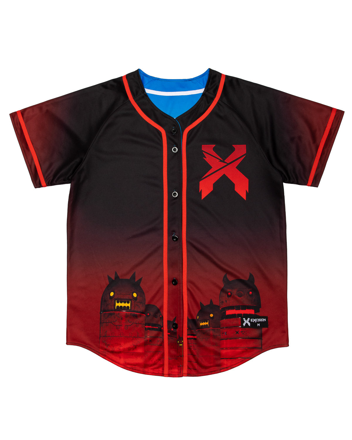 Reversible Home Robot Baseball Jersey (Red/Blue) - Excision