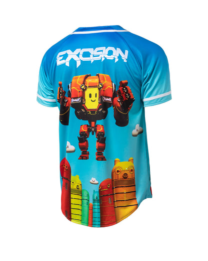 Reversible Home Robot Baseball Jersey (Red/Blue) - Excision