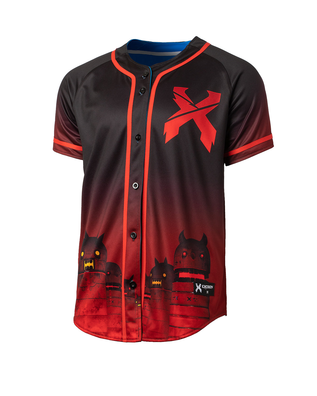 Reversible Home Robot Baseball Jersey (Red/Blue) - Excision