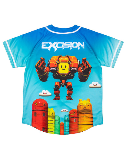 Reversible Home Robot Baseball Jersey (Red/Blue) - Excision