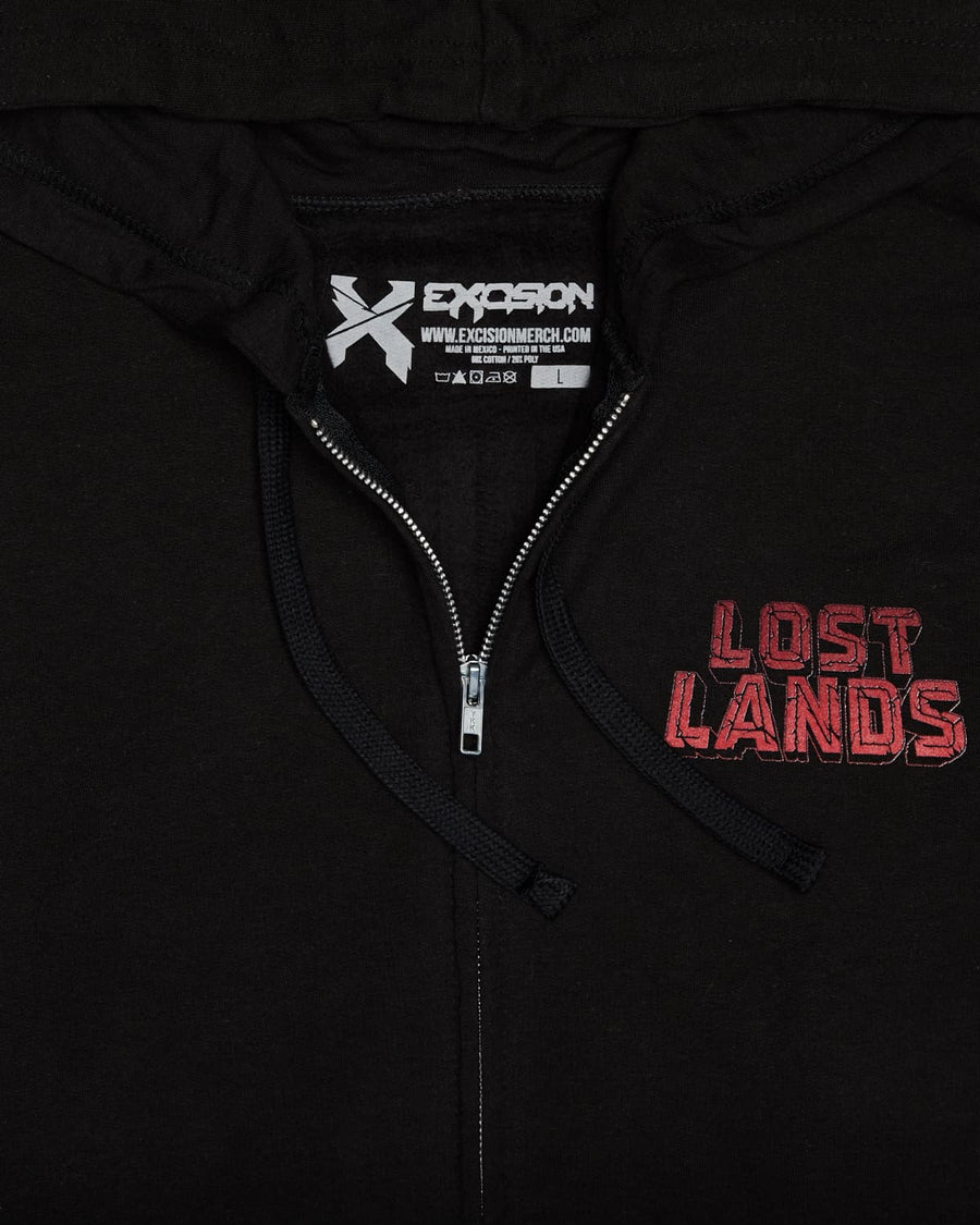 Lost Lands 2018 Lineup Full-Zip Hoodie (Black/Red)