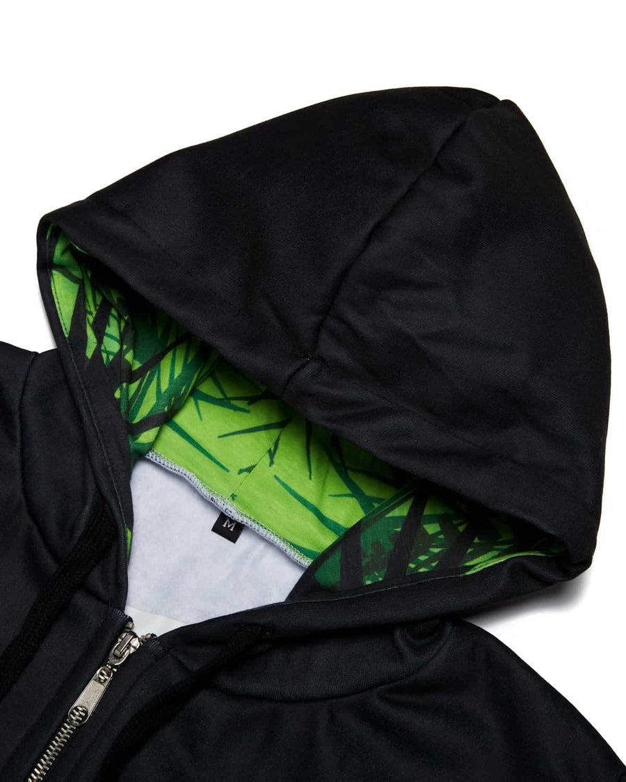 Foliage Lineup Full-Zip Hoodie (Black/Green)