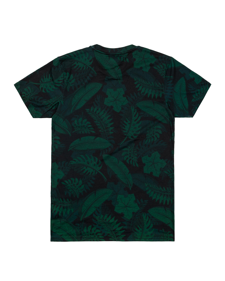 Tropical Foliage Dye Sub Tee (Black/Green)