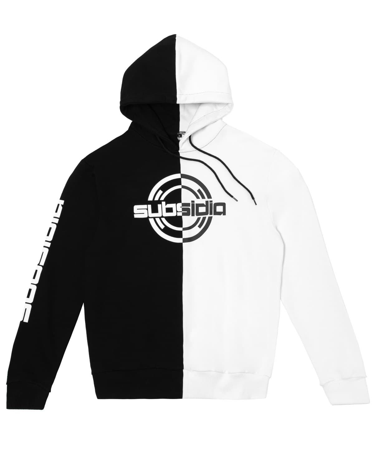 Split black and online white hoodie