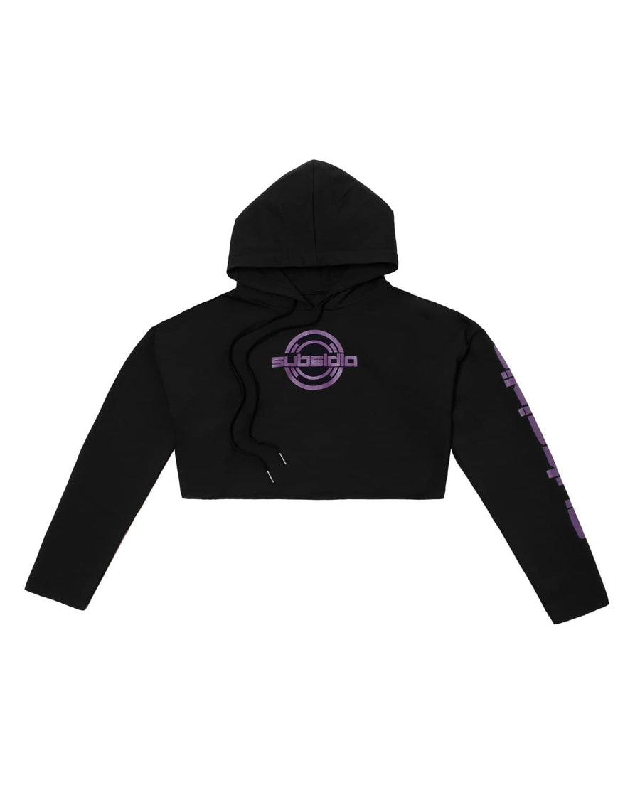 Subsidia Women's Crop Hoodie (Black/Purple)